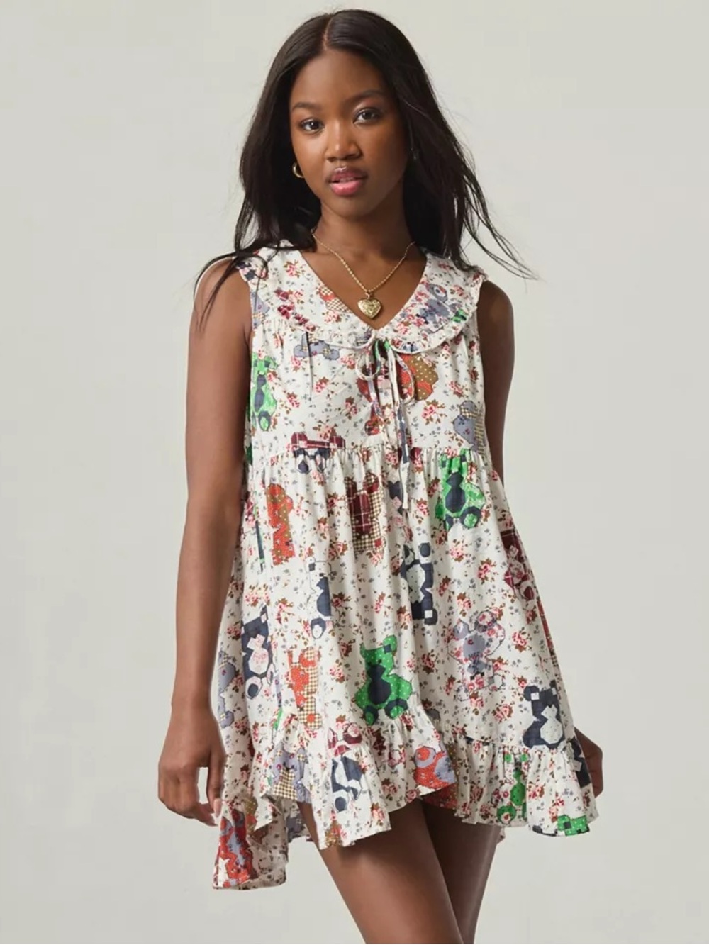 Urban Outfitters | Out From Under Lottie Ruffle Collar Babydoll Sleep Dress New